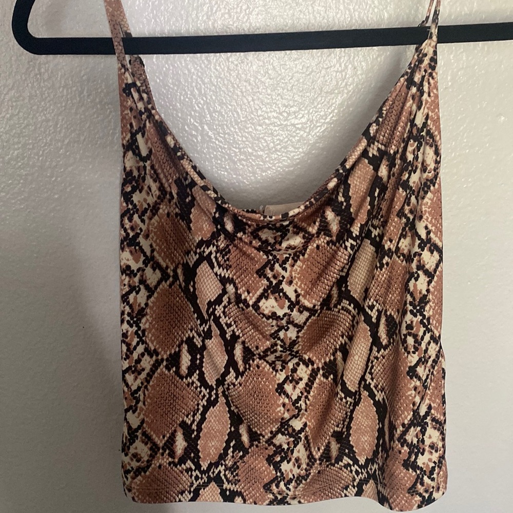 Urban Outfitters Cowl Neck Snake print top